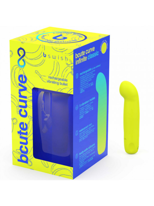 B SWISH - BCUTE CURVE INFINITE CLASSIC VIBRATORE IN SILICONE RICARICABILE EDIZIONE LIMITATA GIALLO