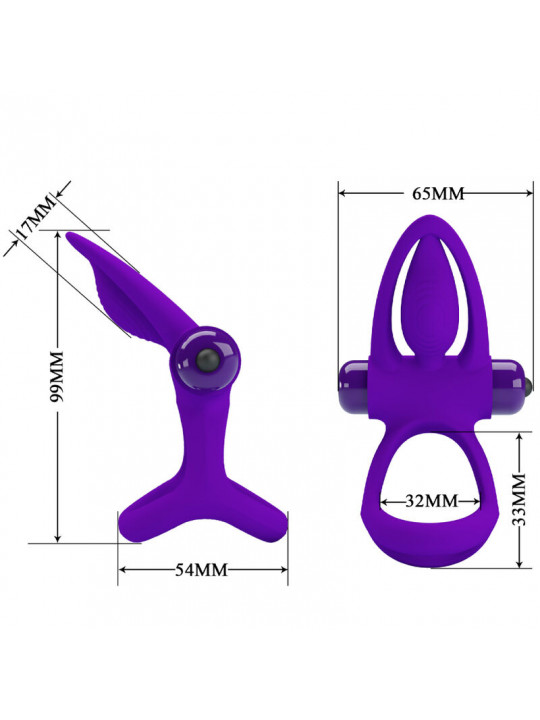 PRETTY LOVE - ANELLO VIBRATORE 10 VIBRAZIONI IN SILICONE VIOLETTO