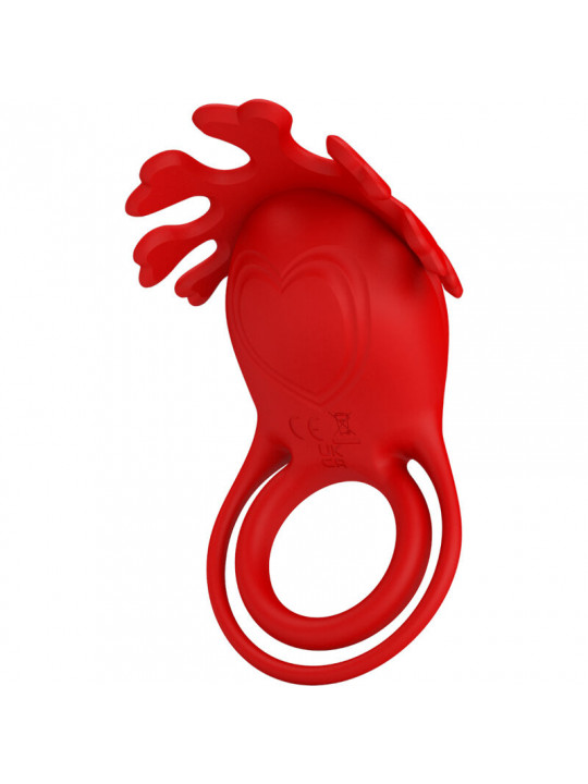 PRETTY LOVE - ANELLO VIBRATORE RUBEN 7 VIBRAZIONI IN SILICONE ROSSO