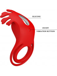 PRETTY LOVE - ANELLO VIBRATORE RUBEN 7 VIBRAZIONI IN SILICONE ROSSO