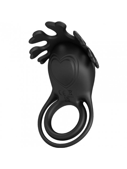 PRETTY LOVE - ANELLO VIBRATORE RUBEN 7 VIBRAZIONI IN SILICONE NERO