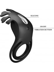 PRETTY LOVE - ANELLO VIBRATORE RUBEN 7 VIBRAZIONI IN SILICONE NERO