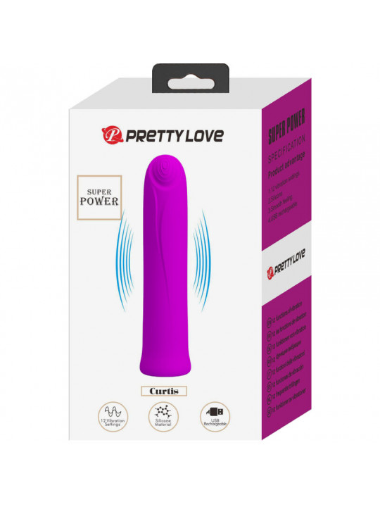 PRETTY LOVE - VIBRATORE CURTIS MINI SUPER POWER 12 VIBRAZIONI IN SILICONE VIOLETTO