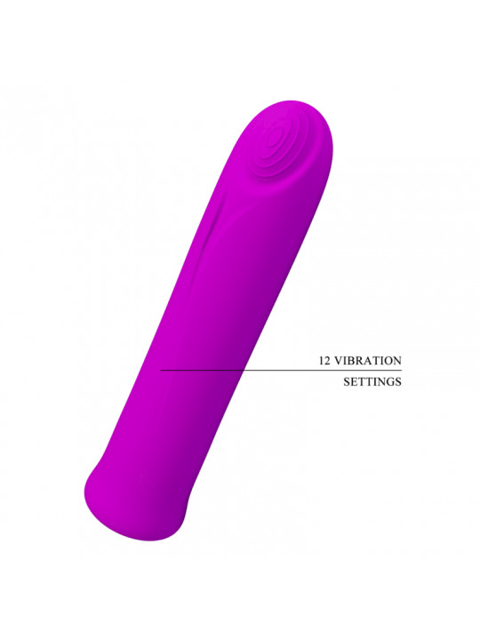 PRETTY LOVE - VIBRATORE CURTIS MINI SUPER POWER 12 VIBRAZIONI IN SILICONE VIOLETTO