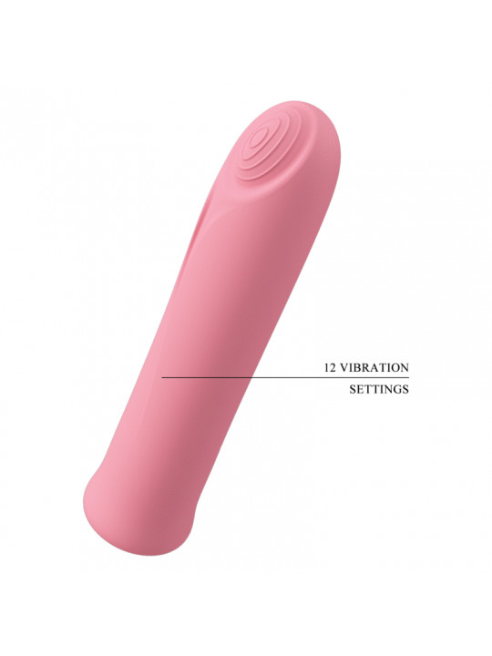 PRETTY LOVE - VIBRATORE CURTIS MINI SUPER POWER 12 VIBRAZIONI IN SILICONE ROSA