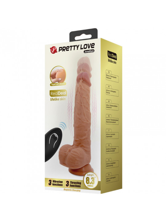 PRETTY LOVE - DILDO IN SILICONE JONATHAN 3 VIBRAZIONI + 3 MISURE DI INSERIMENTO TELECOMANDO 21 CM