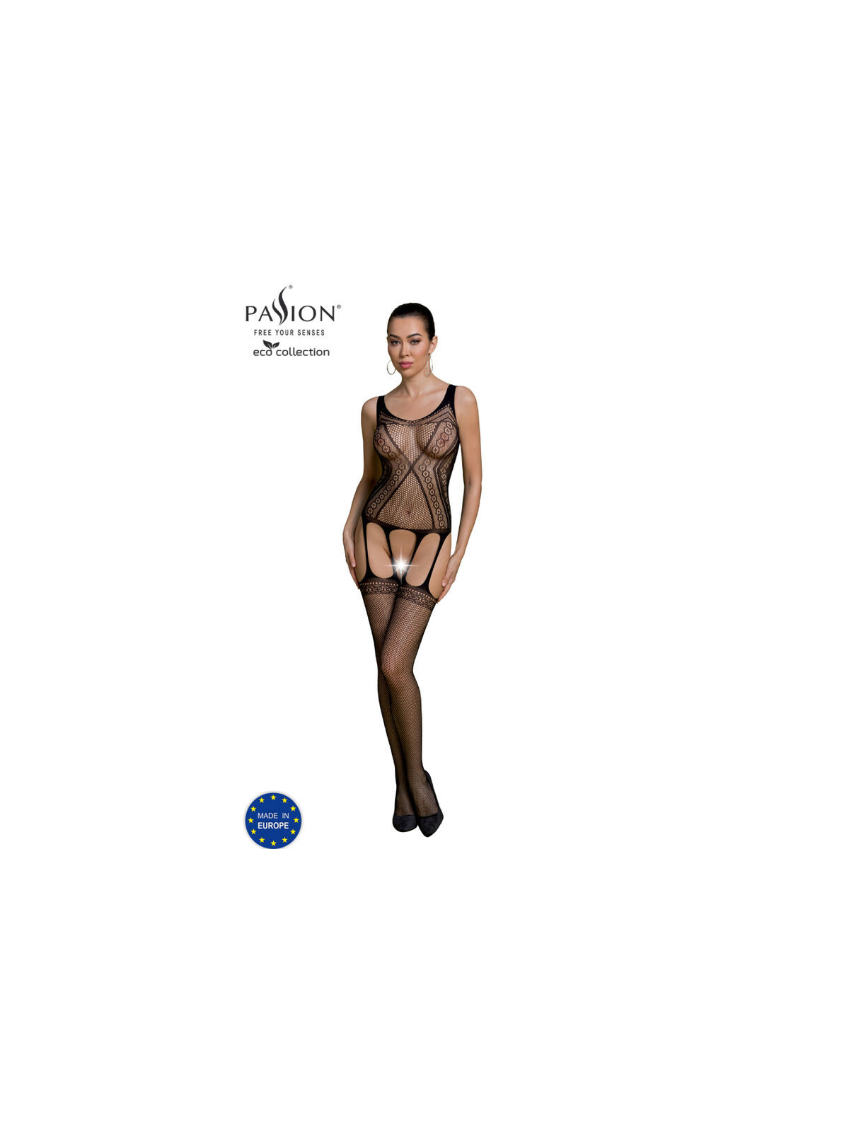 PASSION - COLLEZIONE ECO BODYSTOCKING ECO BS007 NERO