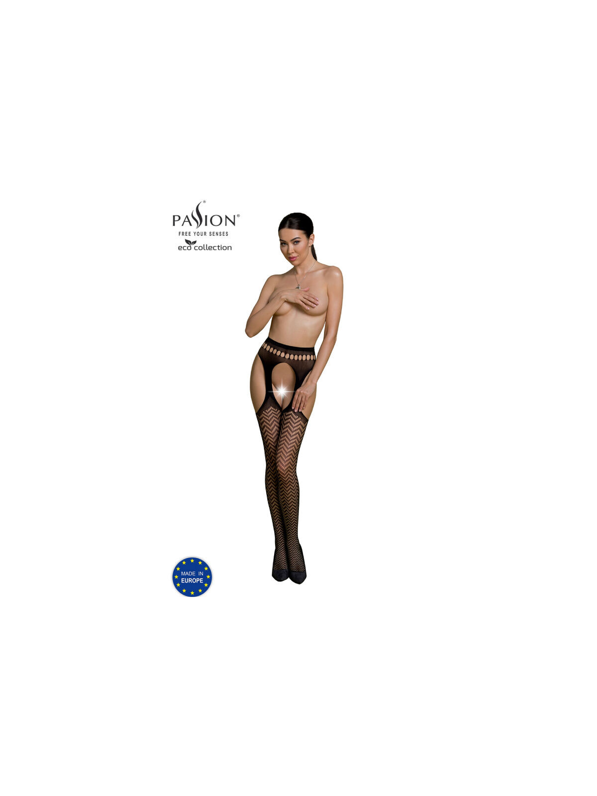 PASSION - COLLEZIONE ECO BODYSTOCKING ECO S002 NERO