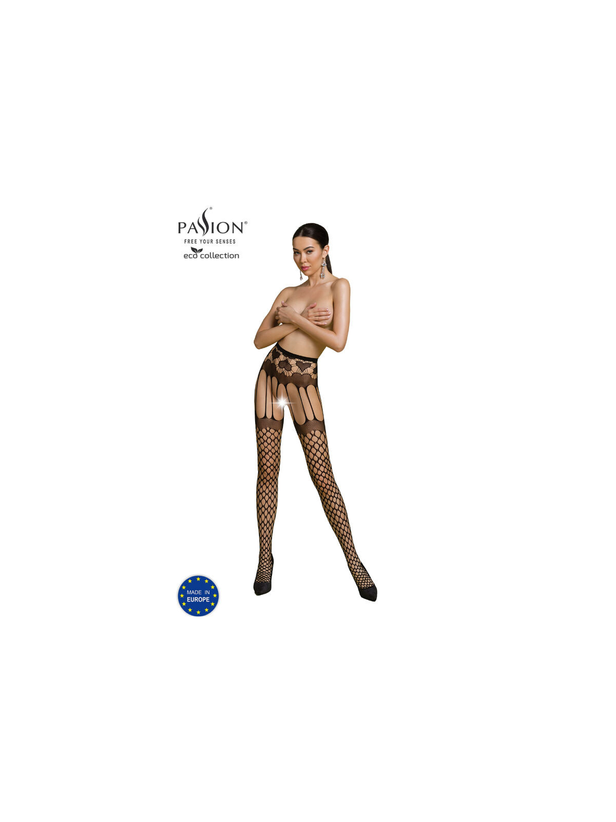 PASSION - COLLEZIONE ECO BODYSTOCKING ECO S009 NERO