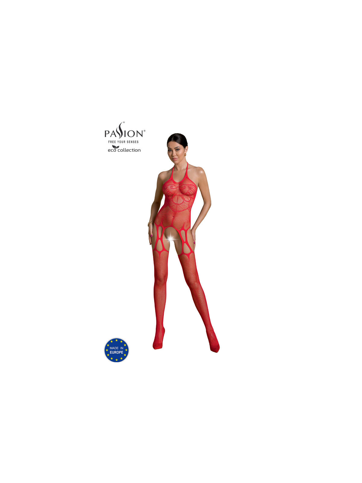 PASSION - COLLEZIONE ECO BODYSTOCKING ECO BS002 ROSSO