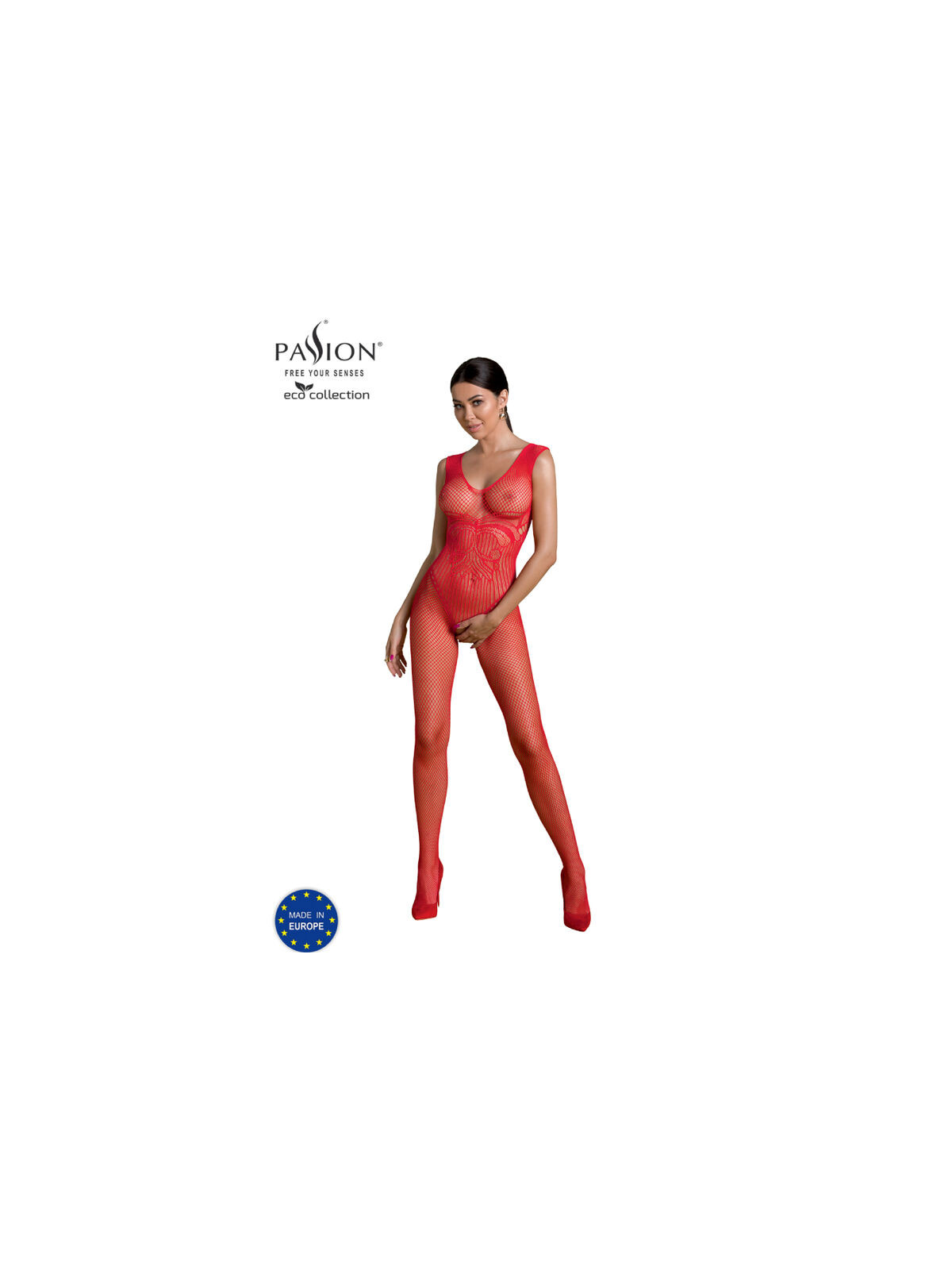 PASSION - COLLEZIONE ECO BODYSTOCKING ECO BS003 ROSSO