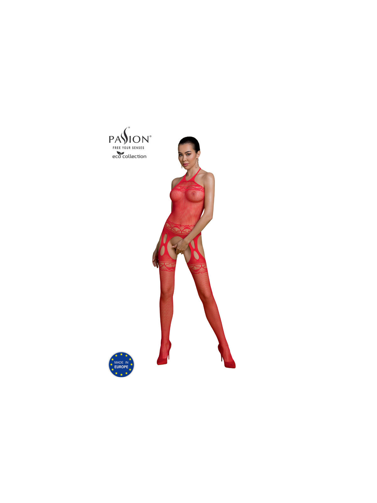 PASSION - COLLEZIONE ECO BODYSTOCKING ECO BS006 ROSSO