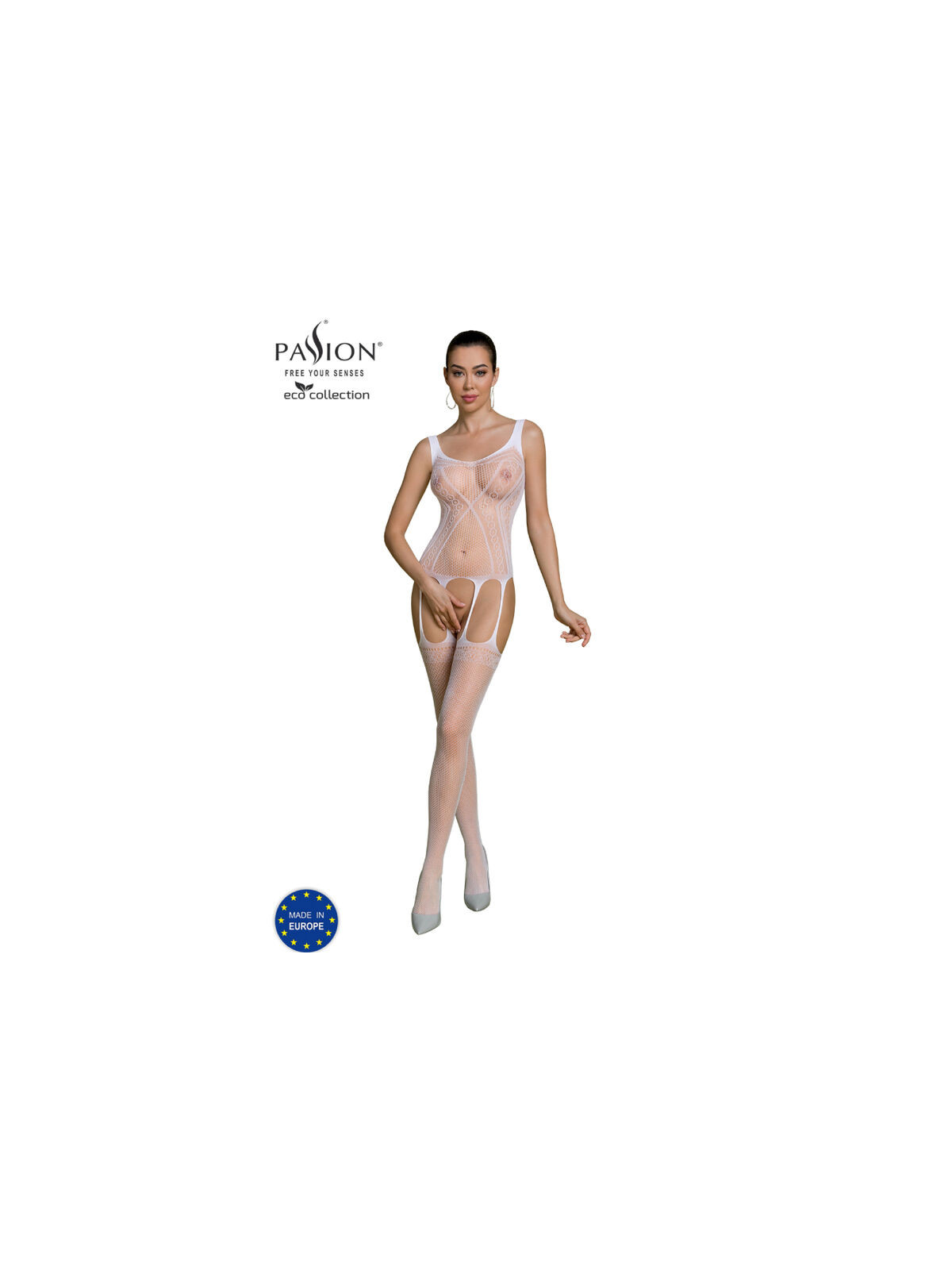 PASSION - COLLEZIONE ECO BODYSTOCKING ECO BS007 BIANCO