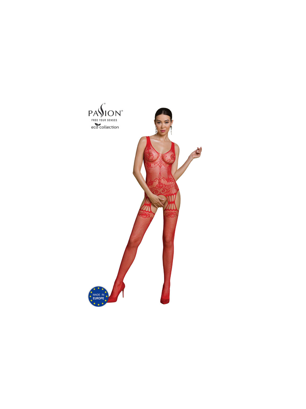 PASSION - COLLEZIONE ECO BODYSTOCKING ECO BS009 ROSSO