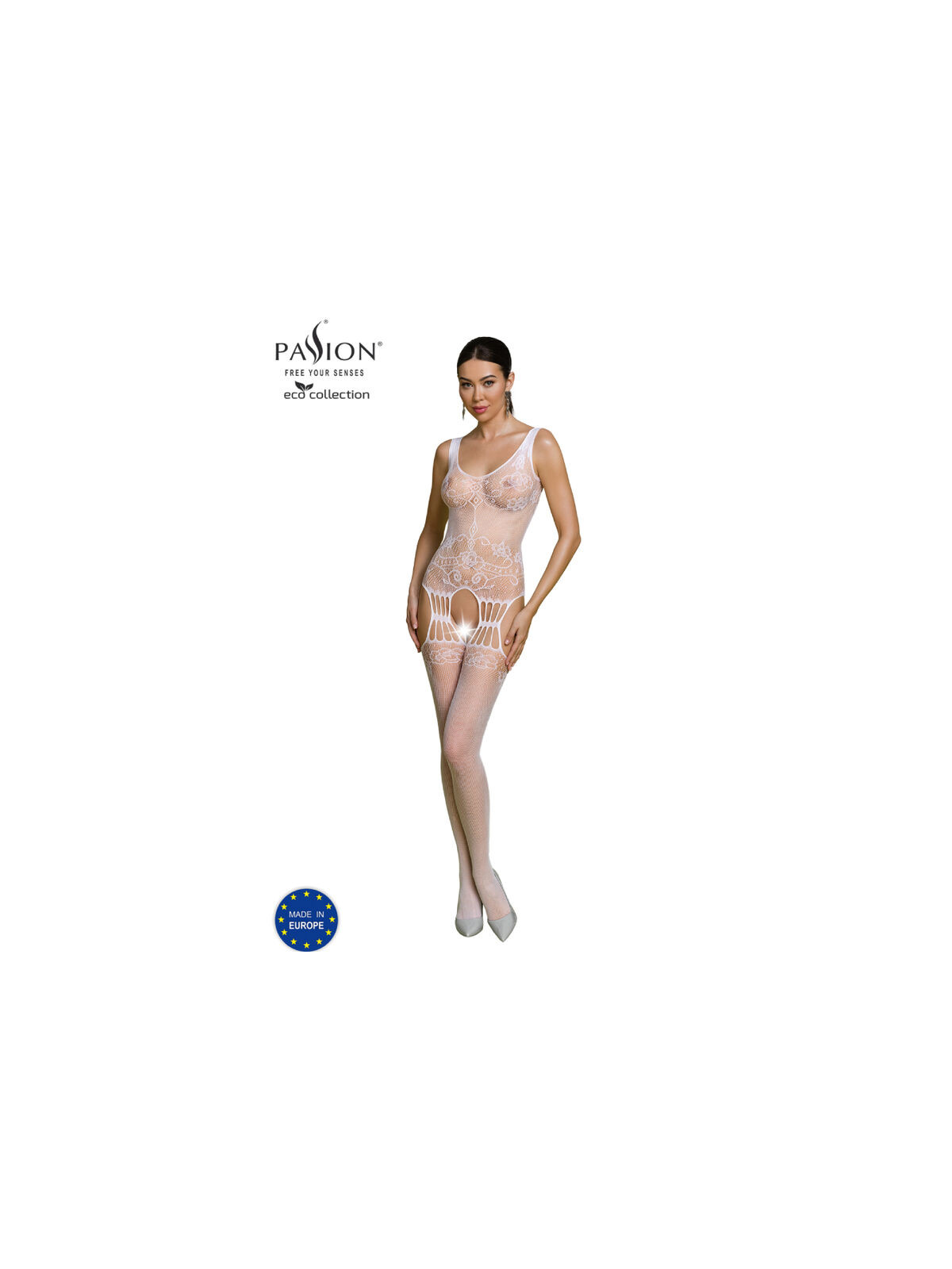 PASSION - COLLEZIONE ECO BODYSTOCKING ECO BS009 BIANCO