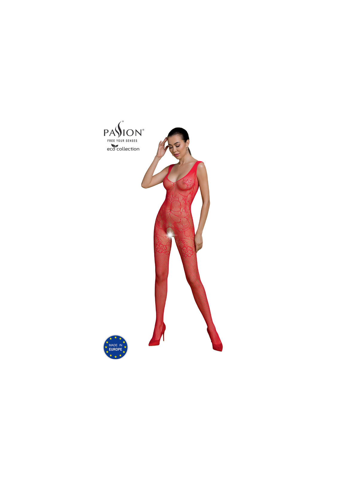 PASSION - COLLEZIONE ECO BODYSTOCKING ECO BS012 ROSSO