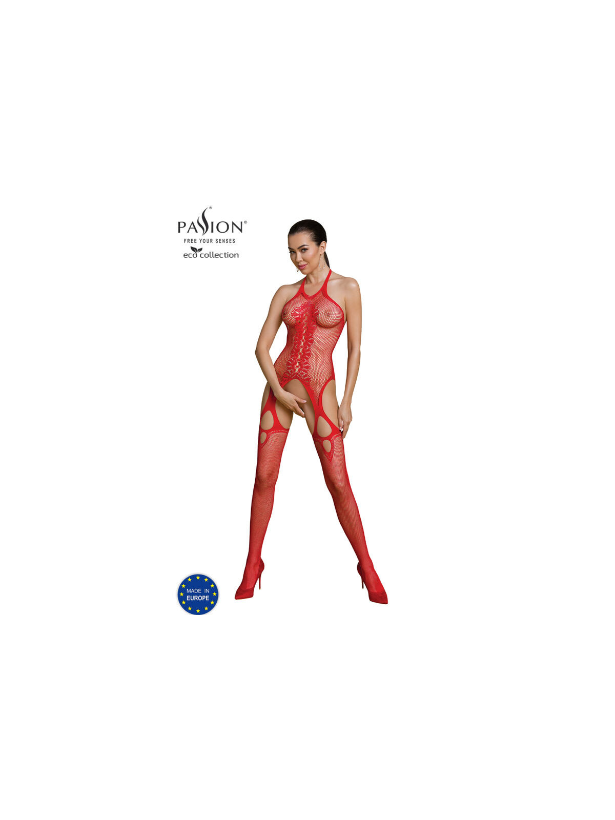 PASSION - COLLEZIONE ECO BODYSTOCKING ECO BS013 ROSSO