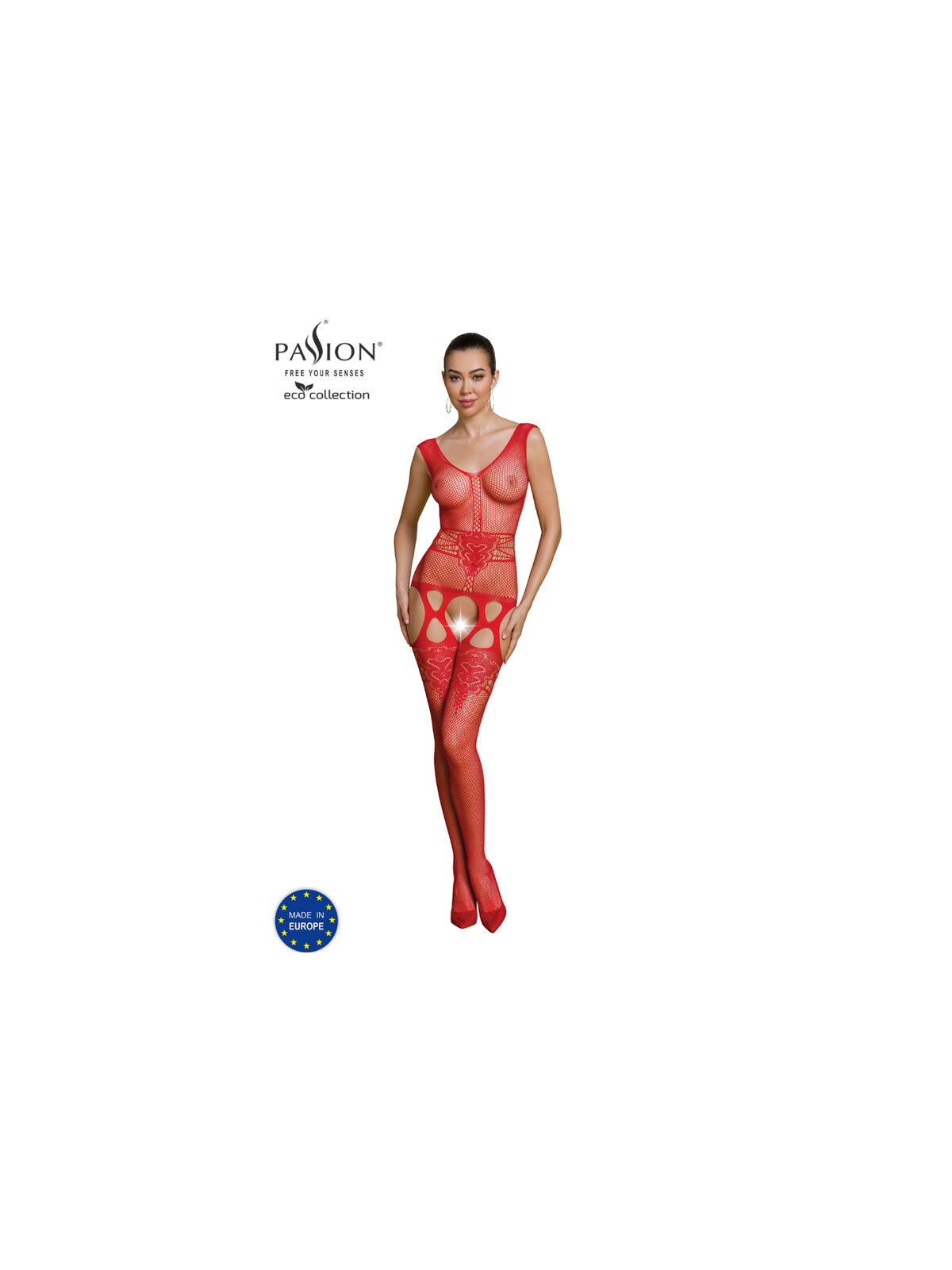 PASSION - COLLEZIONE ECO BODYSTOCKING ECO BS014 ROSSO