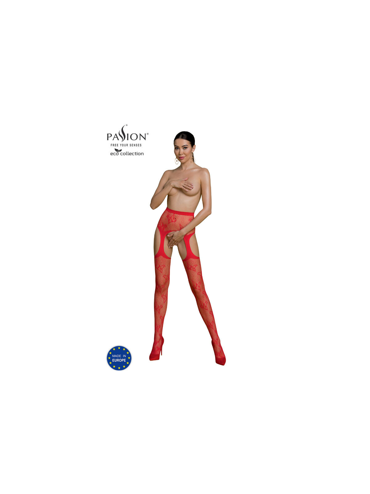 PASSION - COLLEZIONE ECO BODYSTOCKING ECO S001 ROSSO