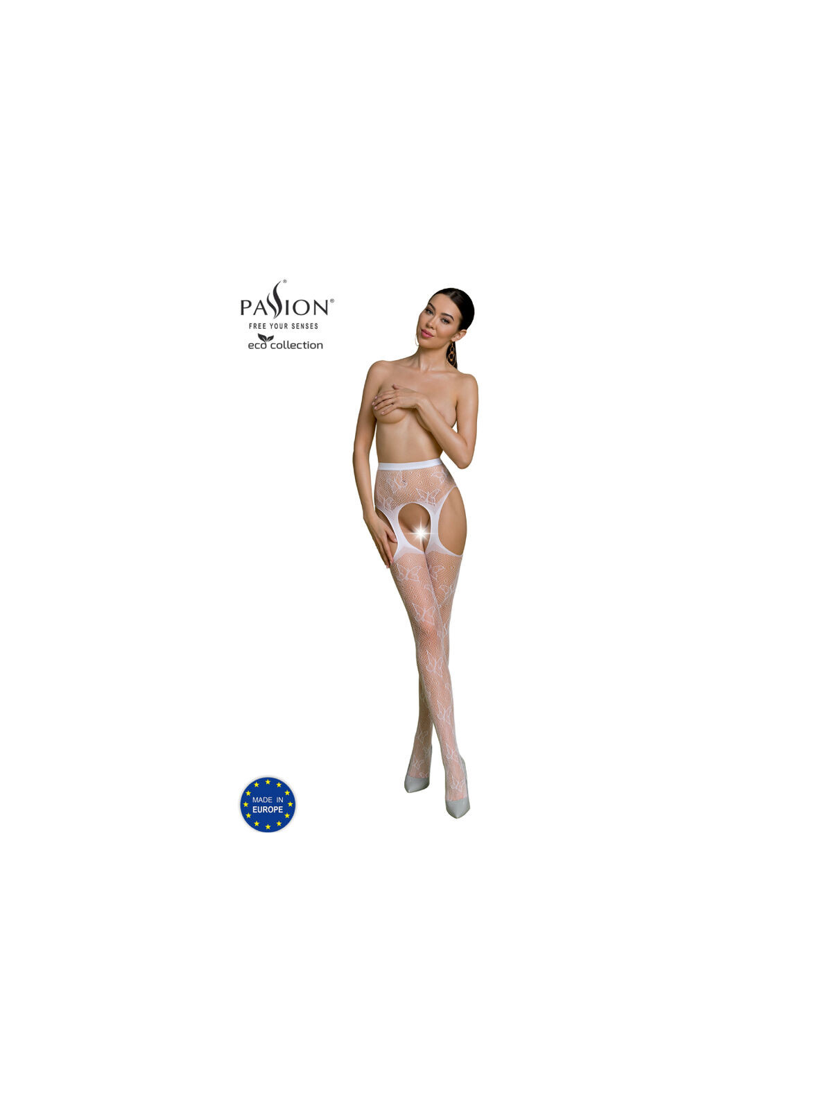 PASSION - COLLEZIONE ECO BODYSTOCKING ECO S001 BIANCO