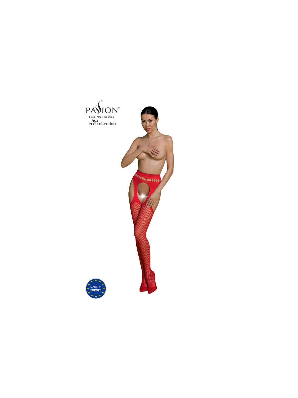 PASSION - COLLEZIONE ECO BODYSTOCKING ECO S002 ROSSO