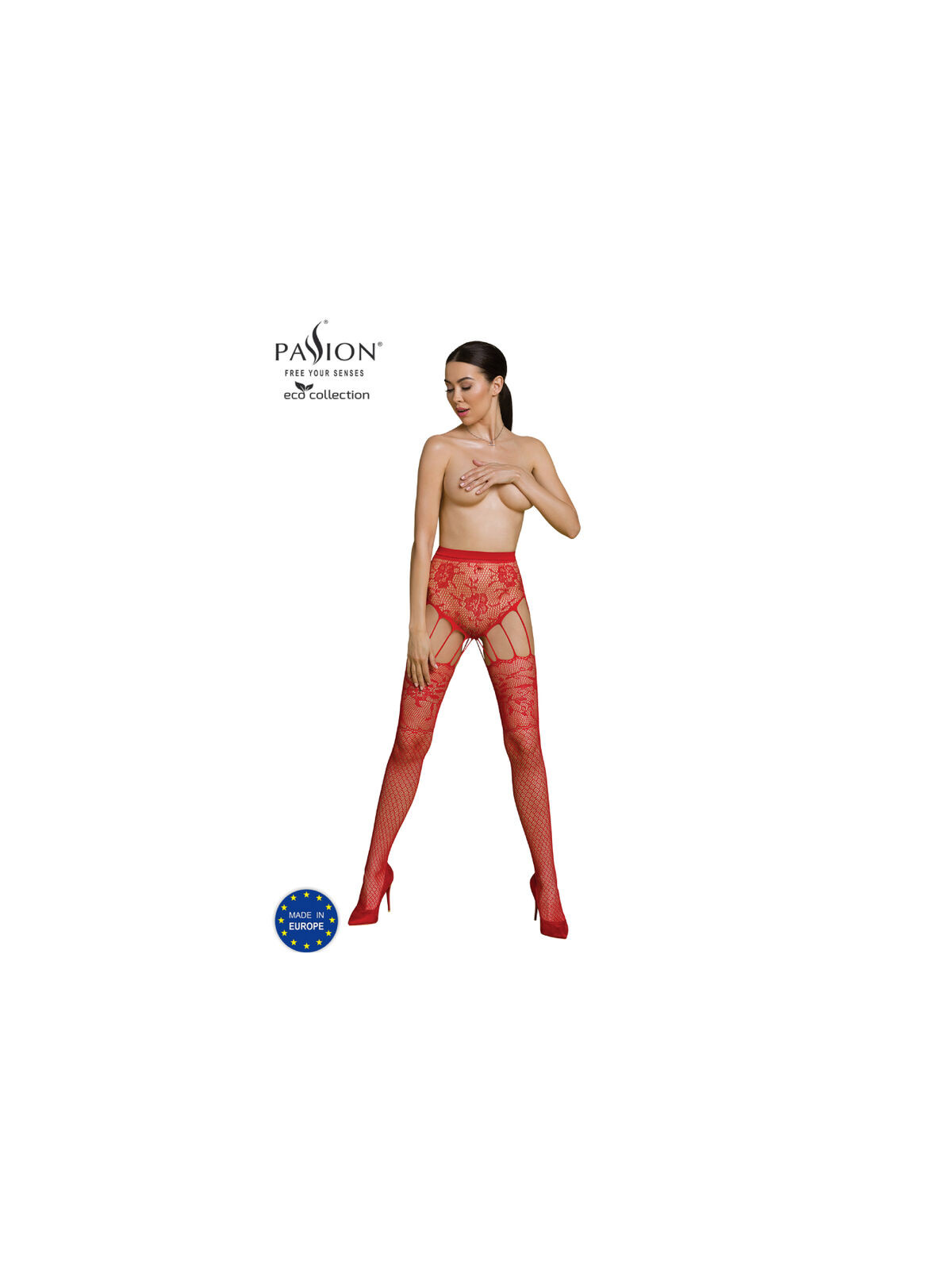 PASSION - COLLEZIONE ECO BODYSTOCKING ECO S004 ROSSO