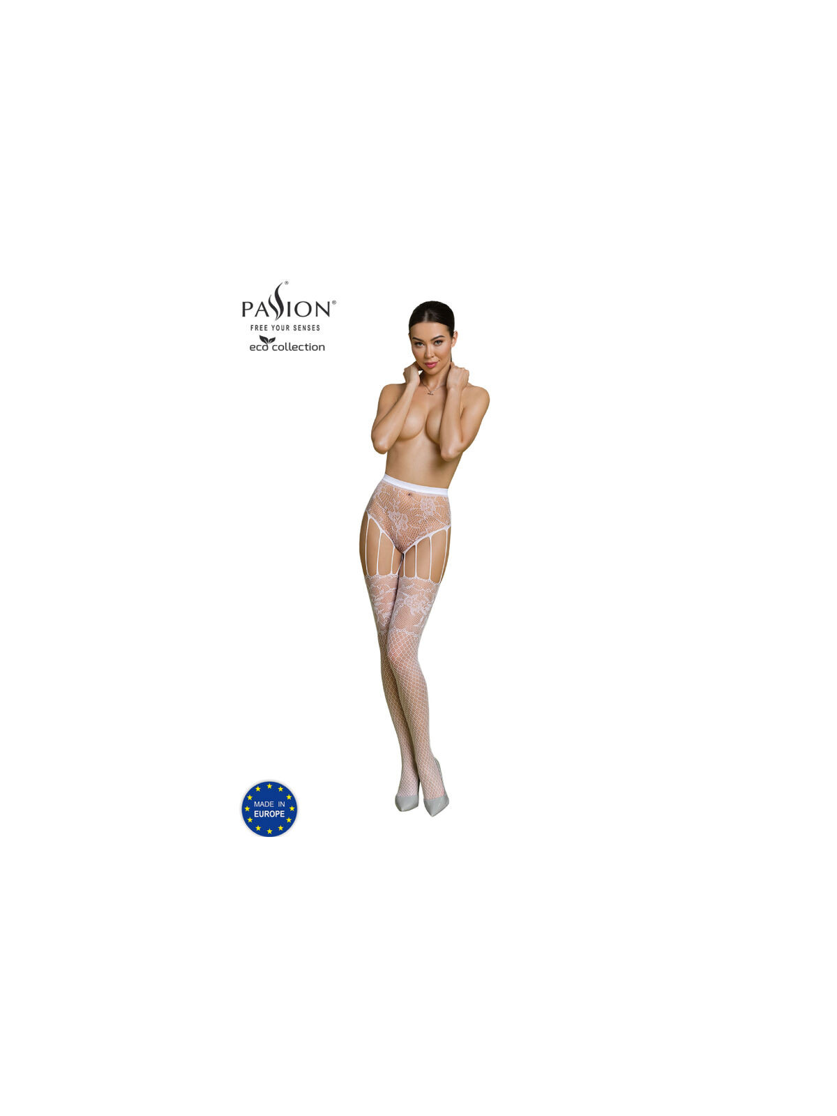 PASSION - COLLEZIONE ECO BODYSTOCKING ECO S004 BIANCO