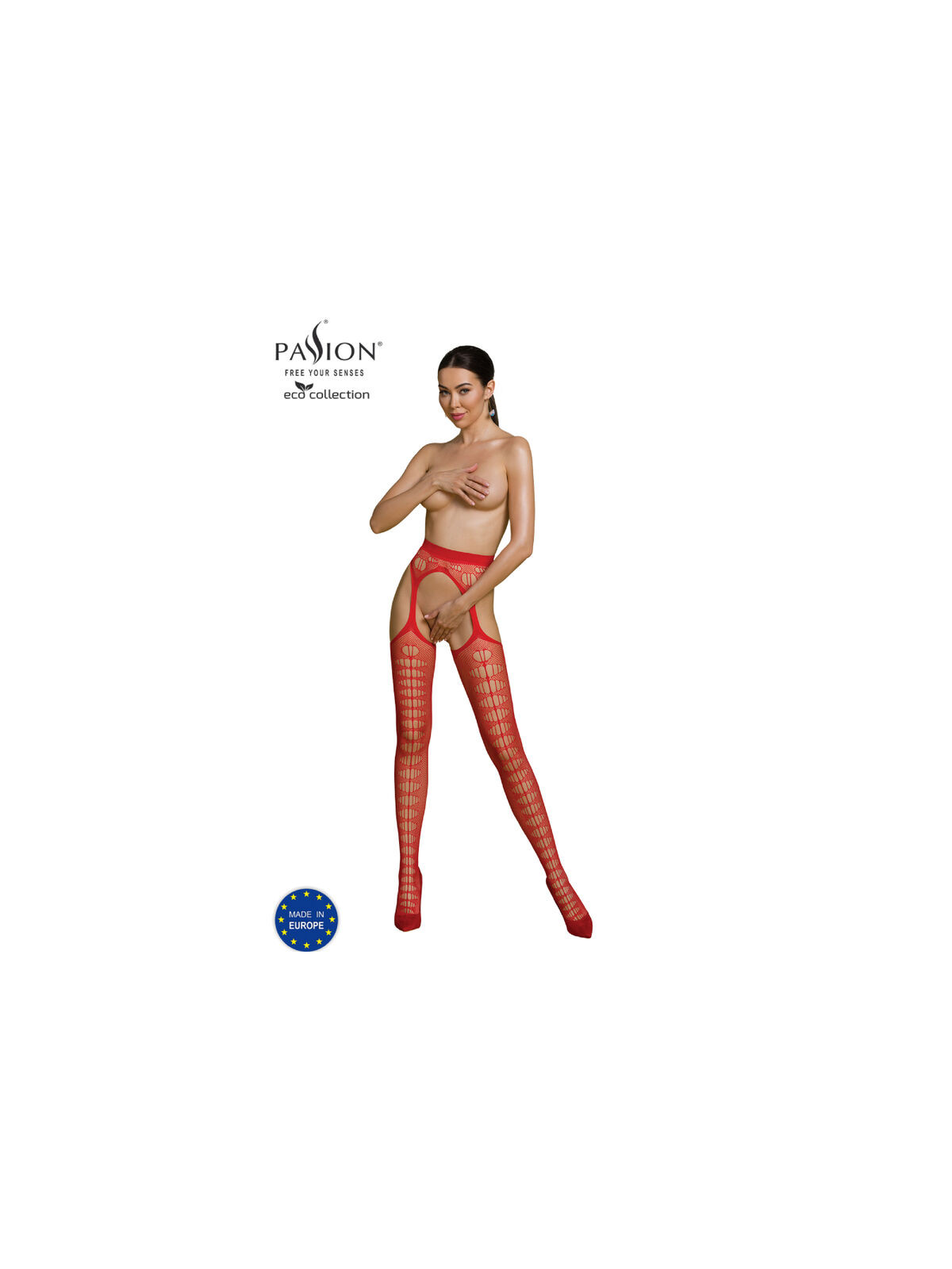 PASSION - COLLEZIONE ECO BODYSTOCKING ECO S008 ROSSO