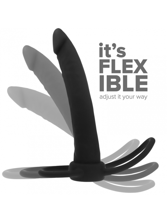 MYTHOLOGY - DILDO ANALE COBI ONYX CON ANELLO PER CAZZO E TESTICOLI 13 CM IN SILICONE