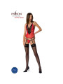 PASSION - CORSETTO PEONIA LINEA EROTICA ROSSO S/M