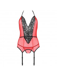 PASSION - CORSETTO PEONIA LINEA EROTICA ROSSO S/M