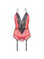 PASSION - CORSETTO PEONIA LINEA EROTICA ROSSO S/M