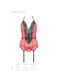 PASSION - CORSETTO PEONIA LINEA EROTICA ROSSO S/M