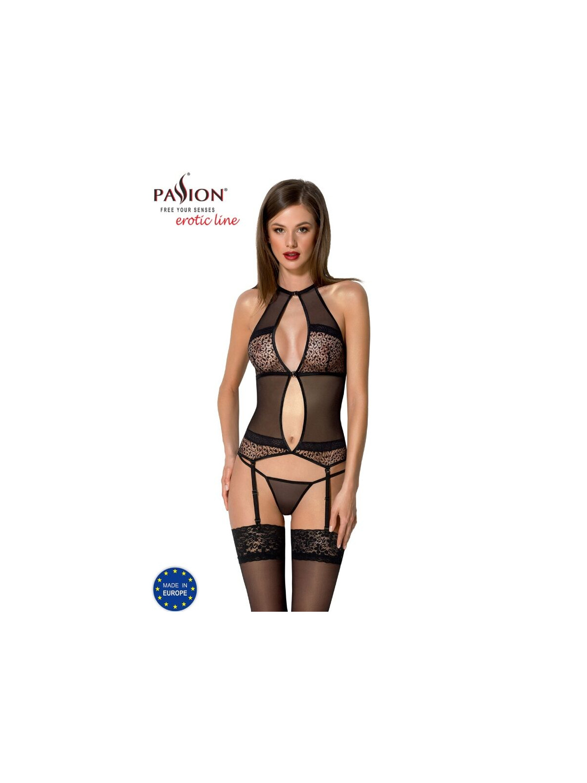 PASSION - CORSETTO SATARA LINEA EROTICA NERO S/M