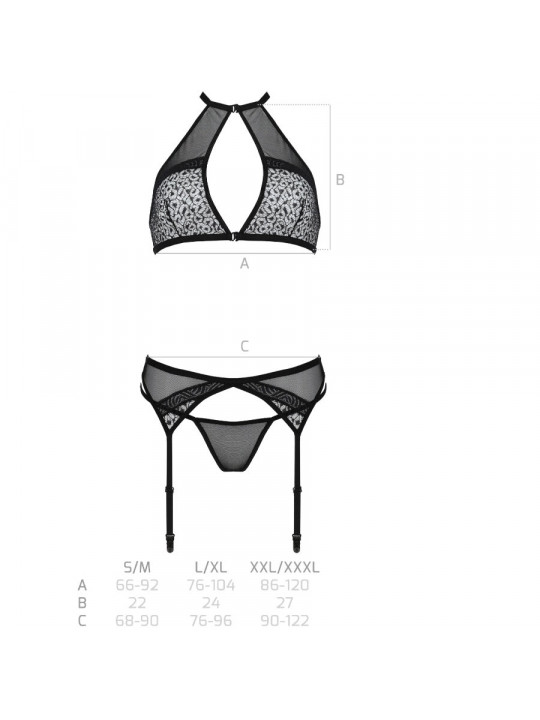 PASSION - SET SATARA LINEA EROTICA NERO S/M