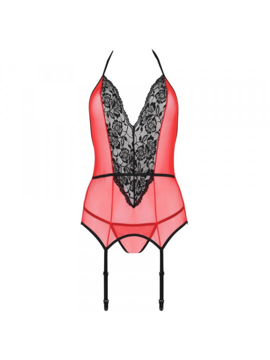 PASSION - CORSETTO PEONIA LINEA EROTICA ROSSO L/XL