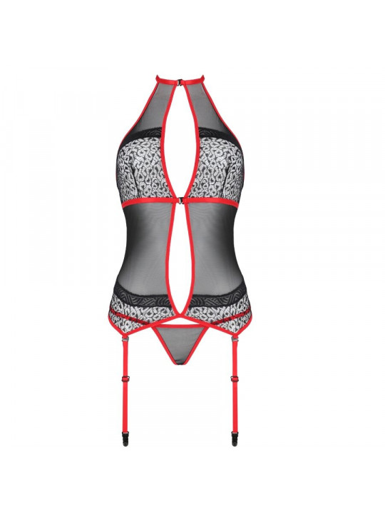 PASSION - CORSETTO SATARA LINEA EROTICA ROSSO S/M