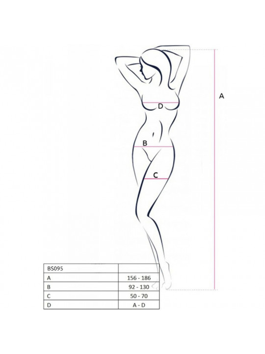 PASSION - BS095 BODYSTOCKING BIANCO TAGLIA UNICA