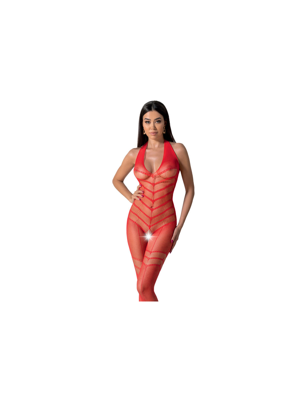 PASSION - BODYSTOCKING BS100 ROSSO TAGLIA UNICA