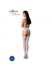 PASSION - S028 CALZE BIANCHE CON GIARRETTIERA TAGLIA UNICA