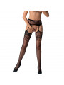 PASSION - S029 COLLANT NERO CON GIARRETTIERA TAGLIA UNICA