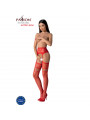 PASSION - S030 CALZE ROSSE CON GIARRETTIERA TAGLIA UNICA