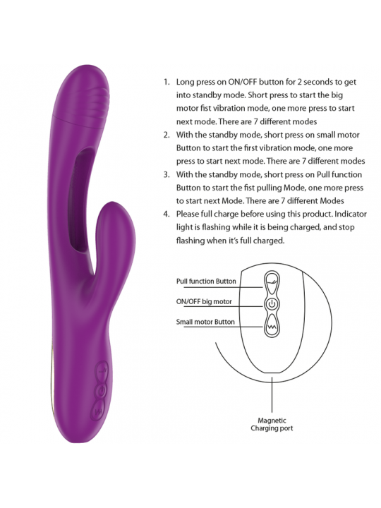 INTENSE - APOLO VIBRATORE MULTIFUNZIONE RICARICABILE 7 VIBRAZIONI CON LINGUA OSCILLANTE VIOLA