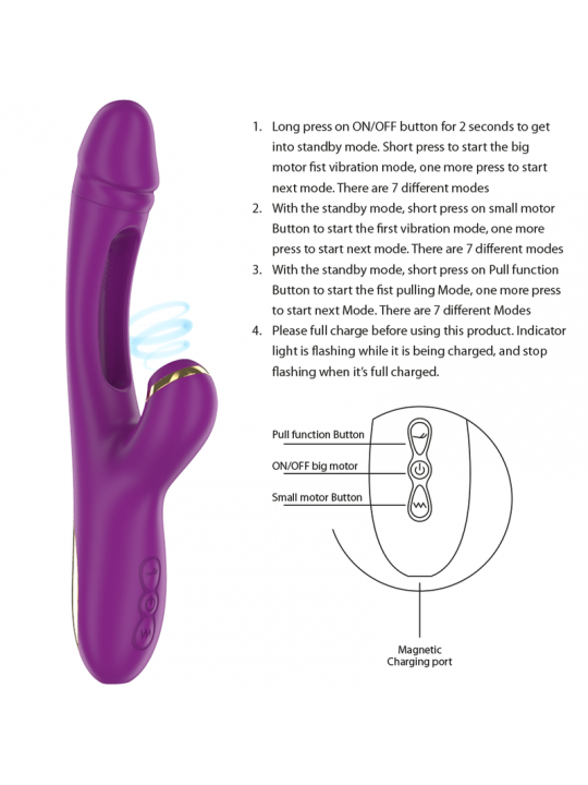 INTENSE - ATENEO VIBRATORE MULTIFUNZIONE RICARICABILE 7 VIBRAZIONI CON LINGUA OSCILLANTE E SUCCHIARE VIOLA