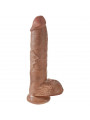 KING COCK - PENE REALISTICO CON SFERE 19.8 CM CARAMEL