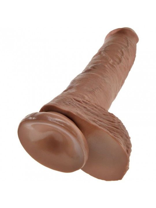 KING COCK - PENE REALISTICO CON SFERE 19.8 CM CARAMEL