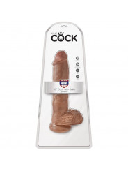 KING COCK - PENE REALISTICO CON SFERE 19.8 CM CARAMEL