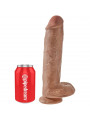 KING COCK - PENE REALISTICO CON SFERE 22.6 CM CARAMEL