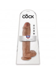 KING COCK - PENE REALISTICO CON SFERE 22.6 CM CARAMEL