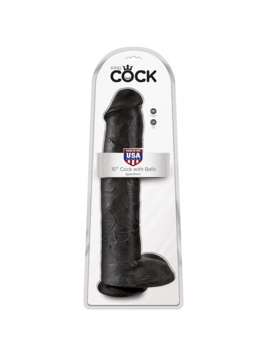 KING COCK - PENE REALISTICO CON SFERE 34.2 CM NERO